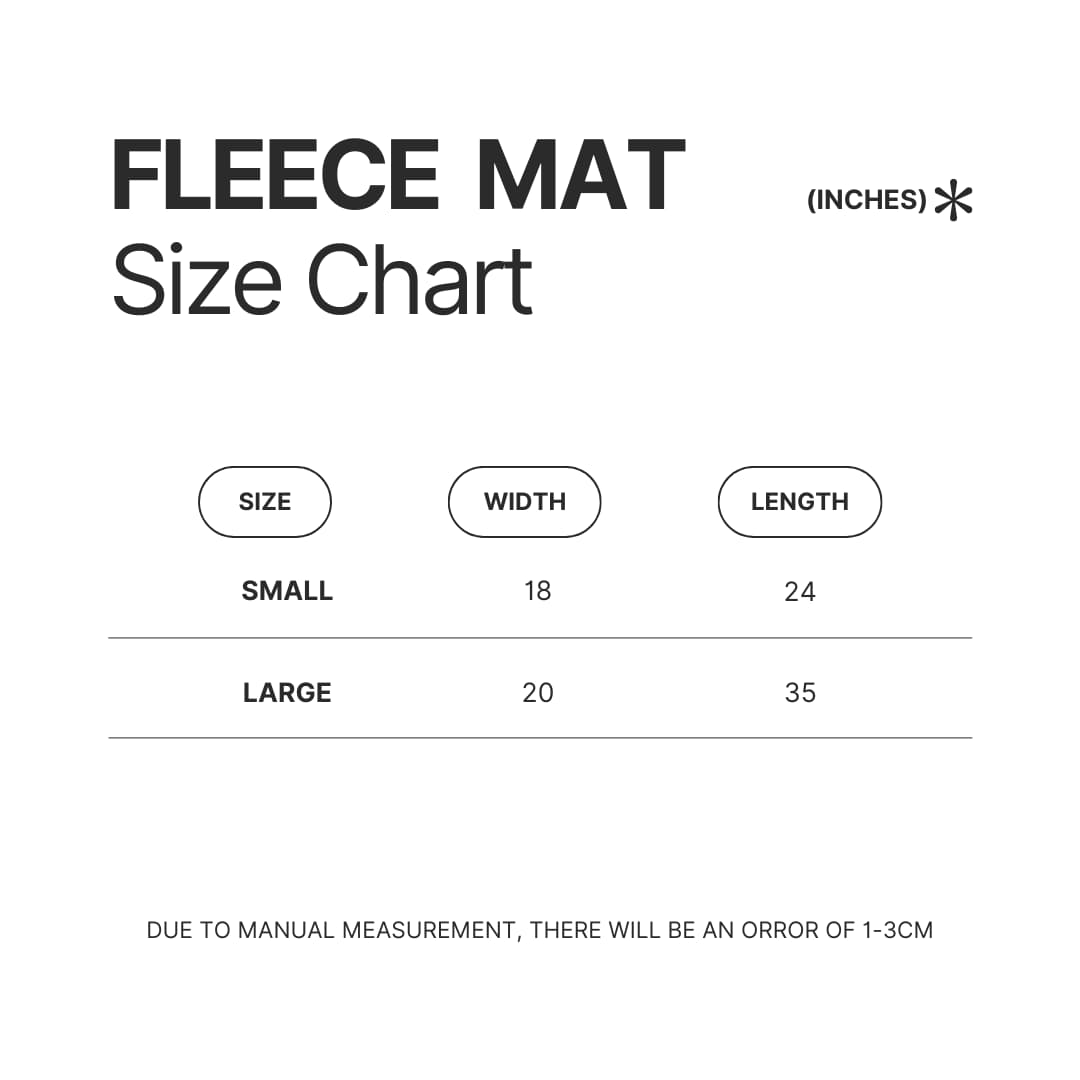 Fleece Mat Size Chart - Game Theory Store