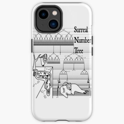 Nerdy Vintage Surreal Number Tree Conway Dali Math Teacher Black Text Iphone Case