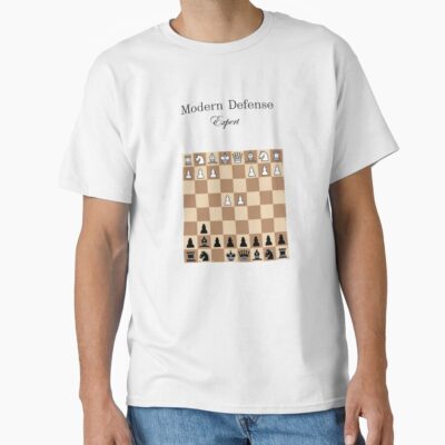 Alternative view of Modern Defense Expert Minimalist Chess Strategy Theory T-shirt