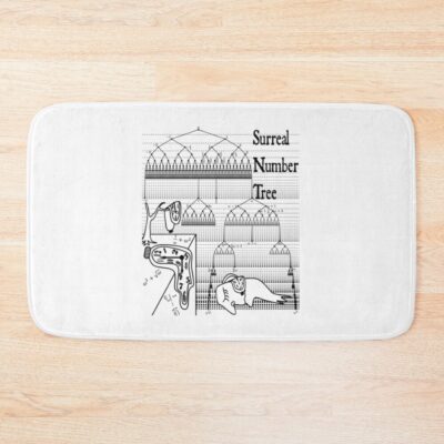 Nerdy Vintage Surreal Number Tree Conway Text Bath Mat