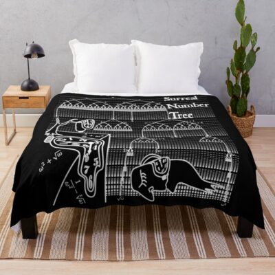 Nerdy Vintage Surreal Number Tree Conway Throw Blanket