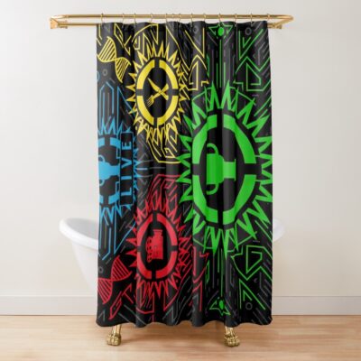 Theory 10Th Anniversary Game Graphic For Fan Shower Curtain