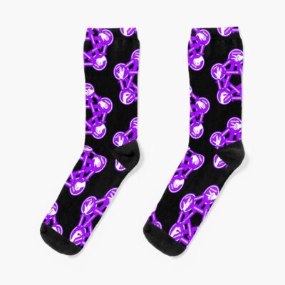 Funny Nerdy Rock Paper Scissors Lizzard Spock Math Teacher Purple Socks