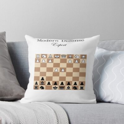Modern Defense Expert Minimalist Chess Strategy Theory Throw Pillow